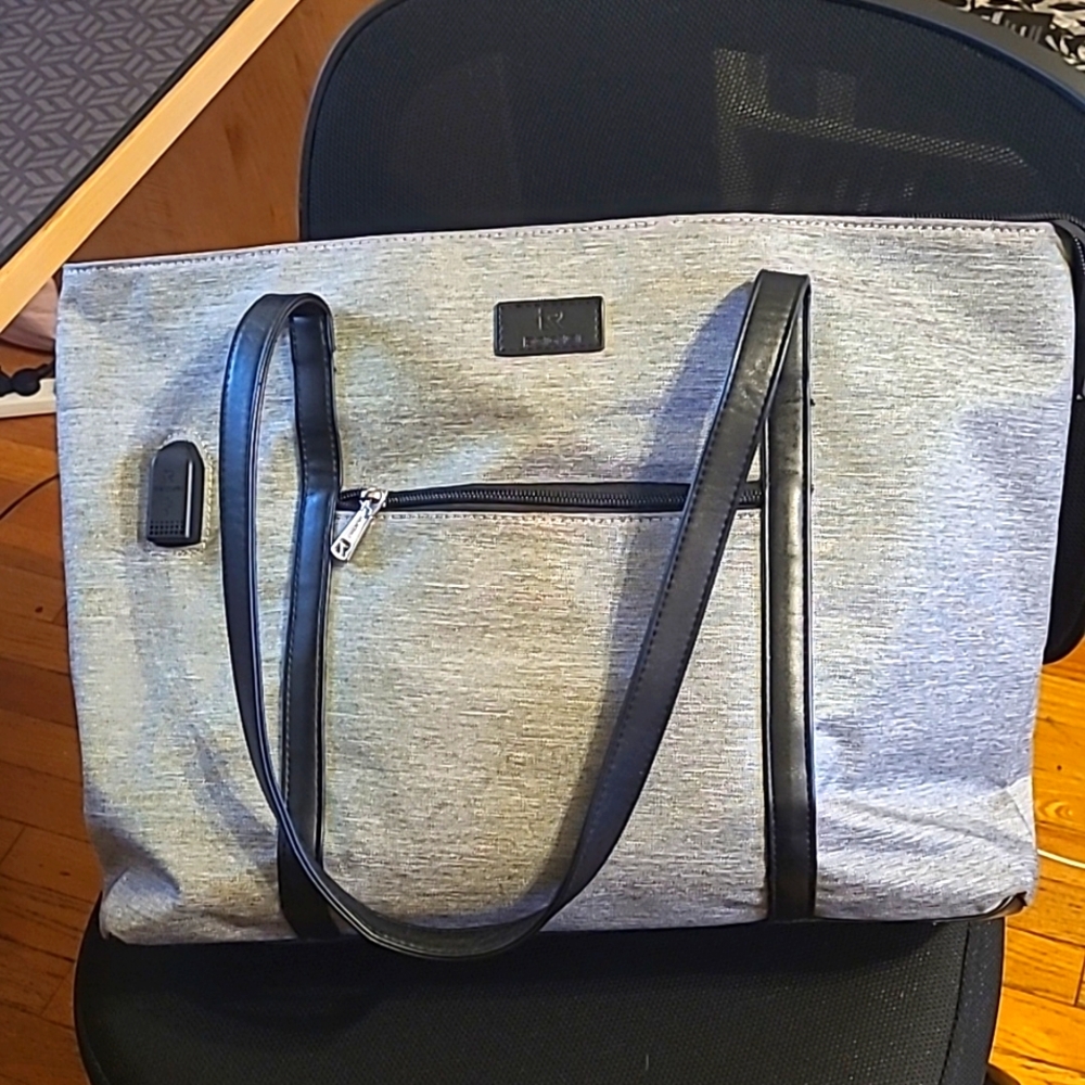 17.5 inch Large Gray Laptop Tote Bag